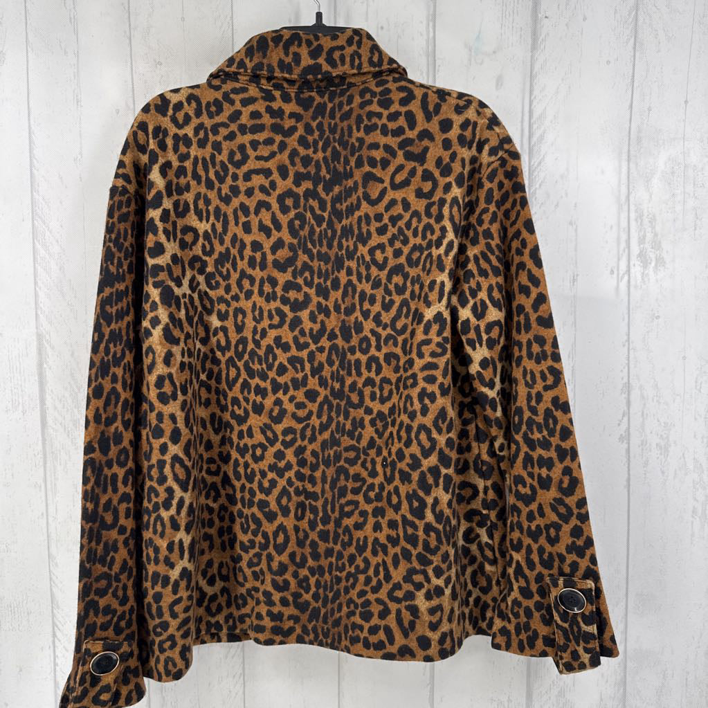 L animal print coat