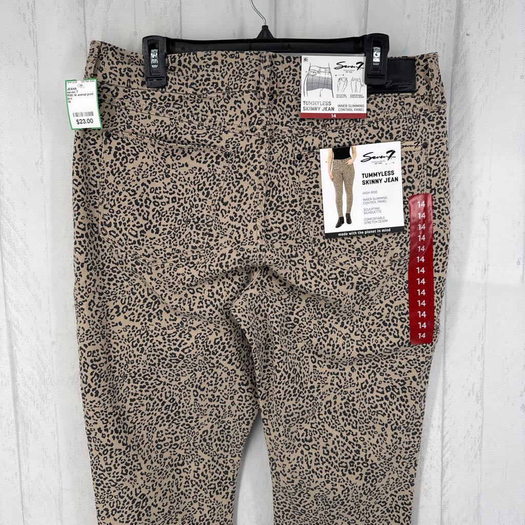 R69 14 animal print skinny jeans