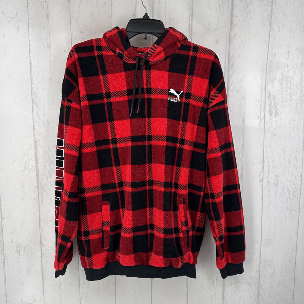 S l/s buffalo plaid pullover hoodie