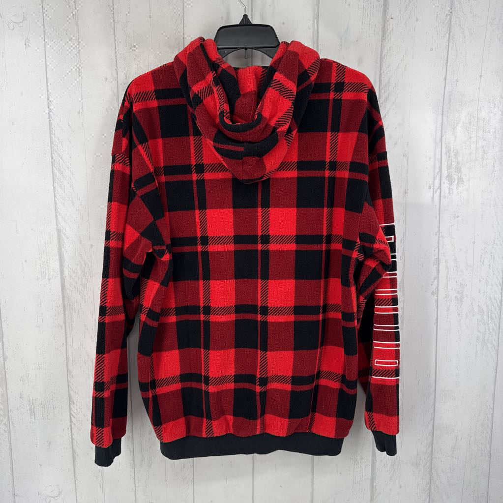 S l/s buffalo plaid pullover hoodie