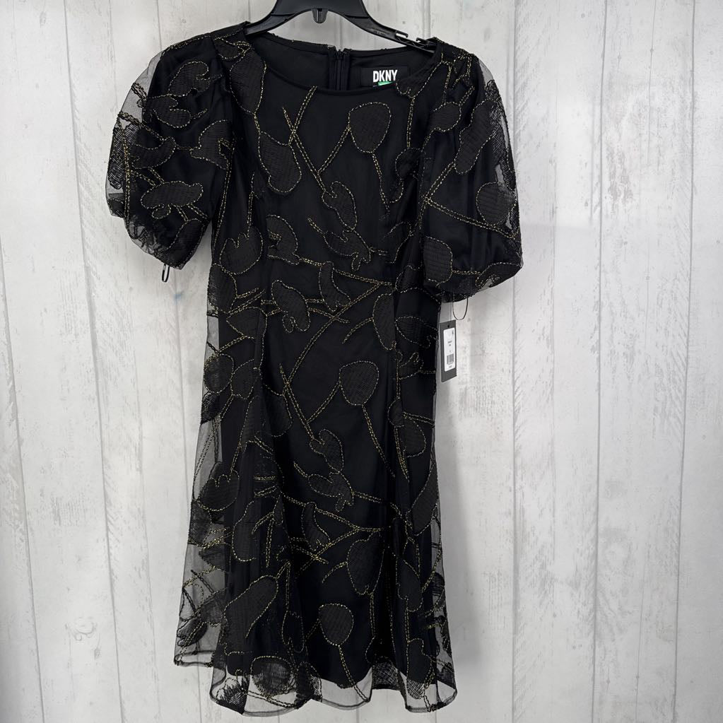 0 embroidered mesh s/s dress