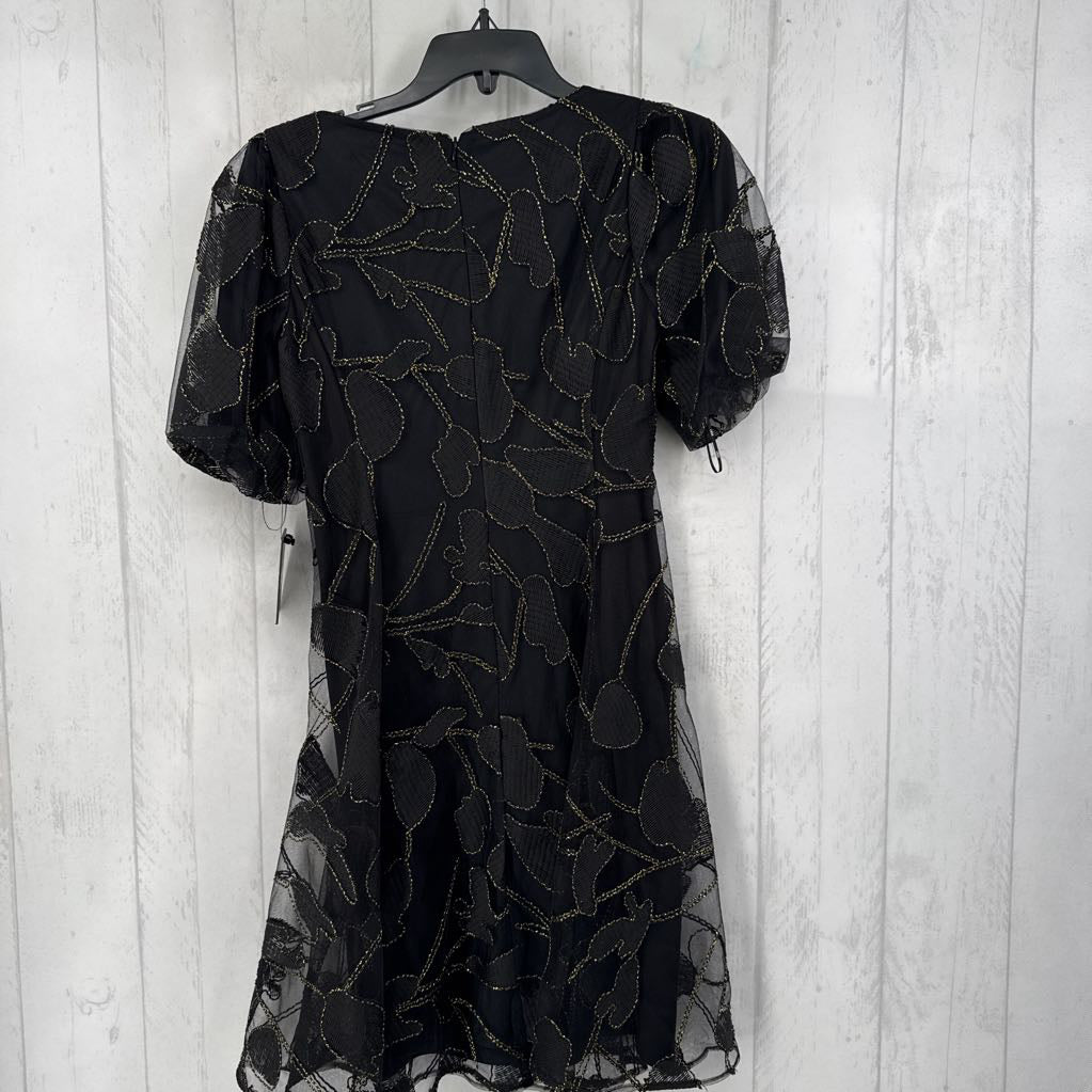 0 embroidered mesh s/s dress