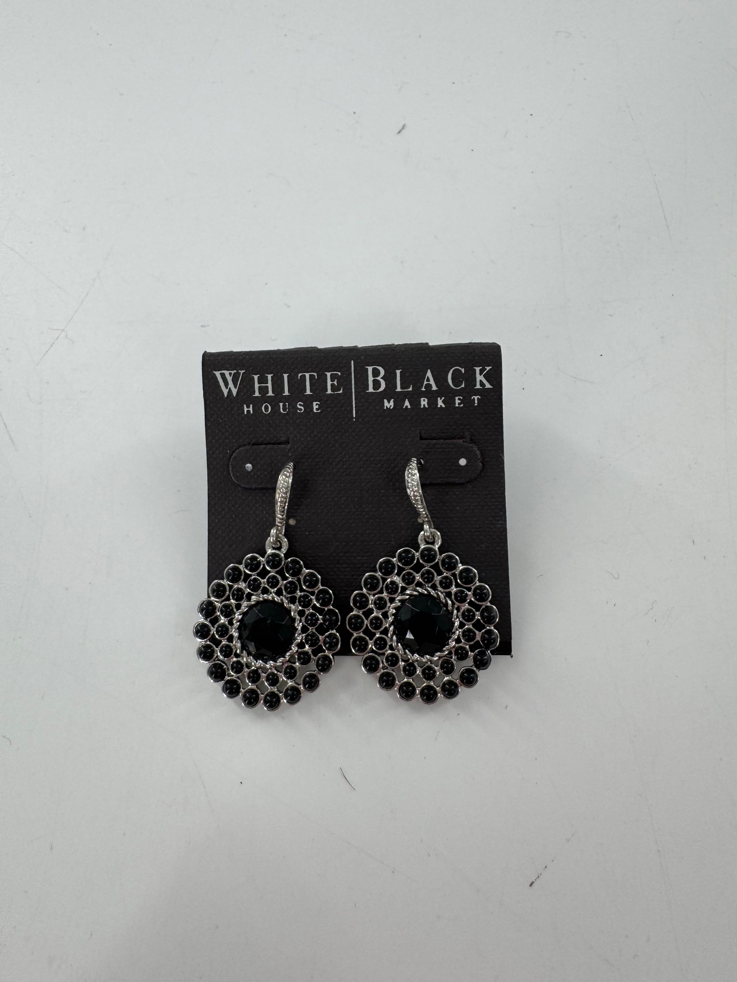 silv & black medallion drop earrings