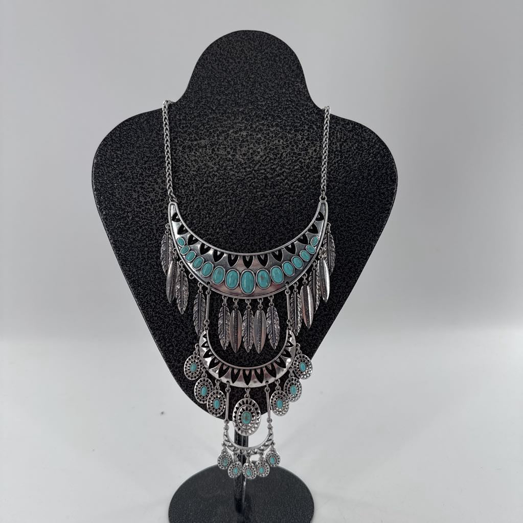 14" silv & turquoise necklace