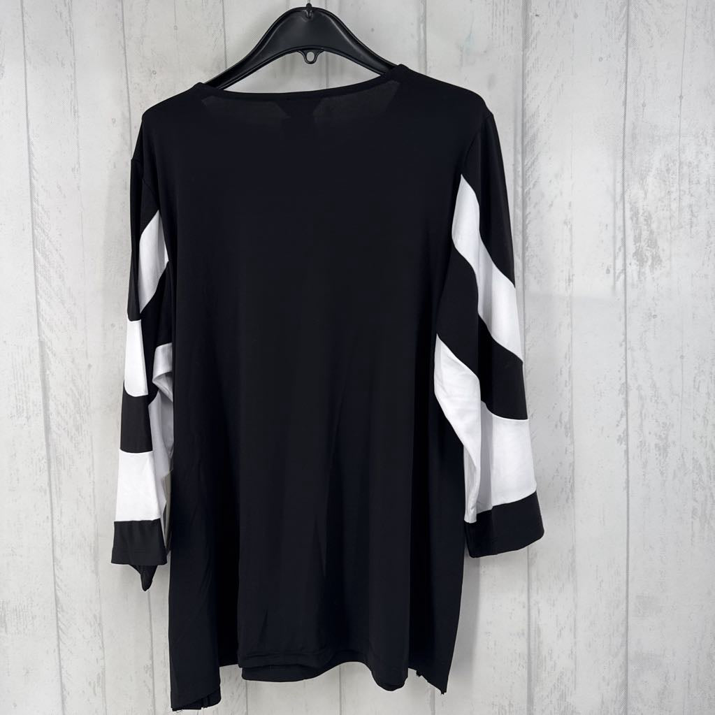 R69 L colorblock 3/4 slv top