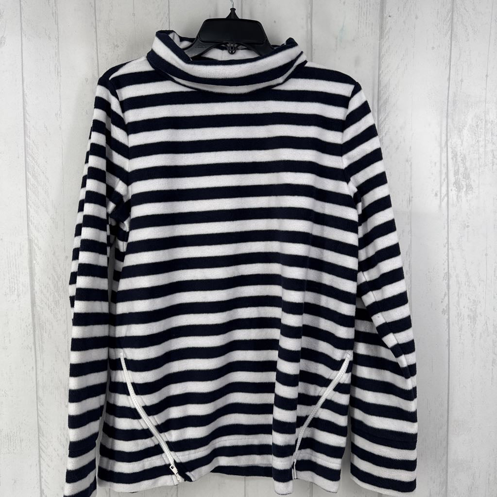 L striped fleece pullover