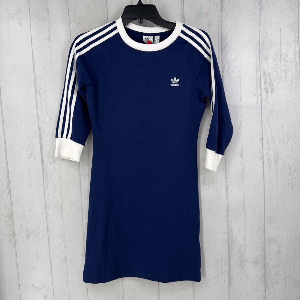 S 3 striped dress 3/4 slv