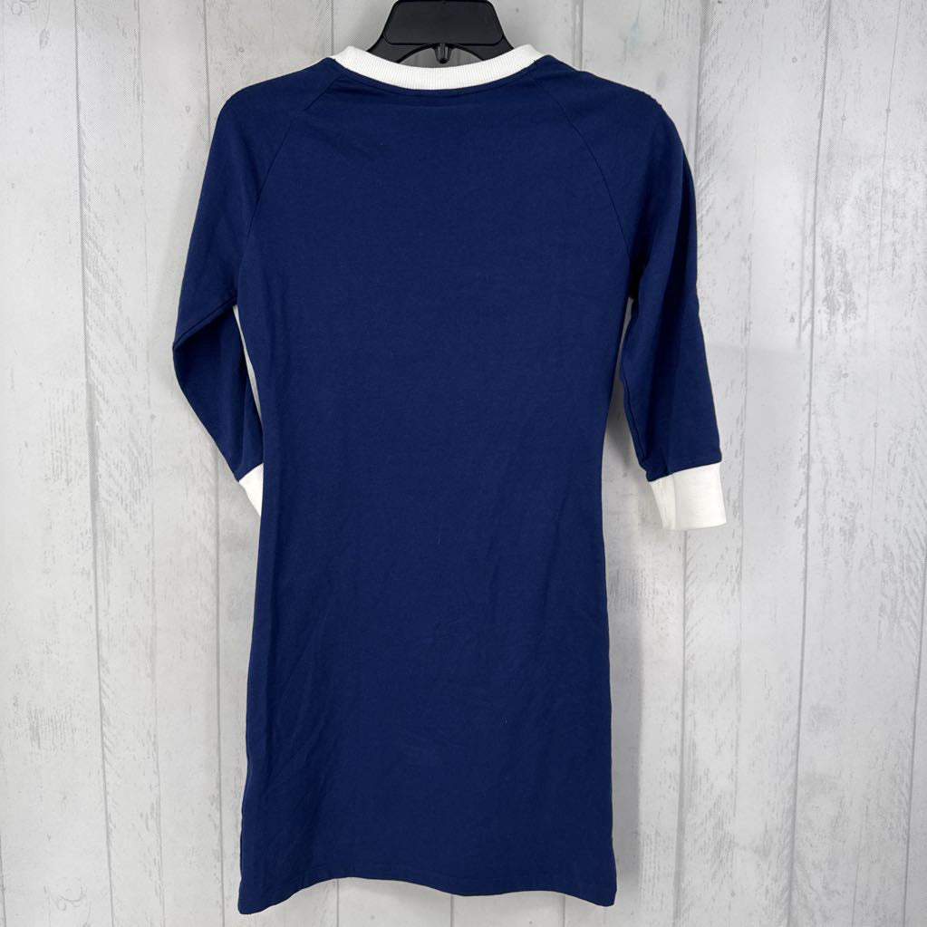 S 3 striped dress 3/4 slv