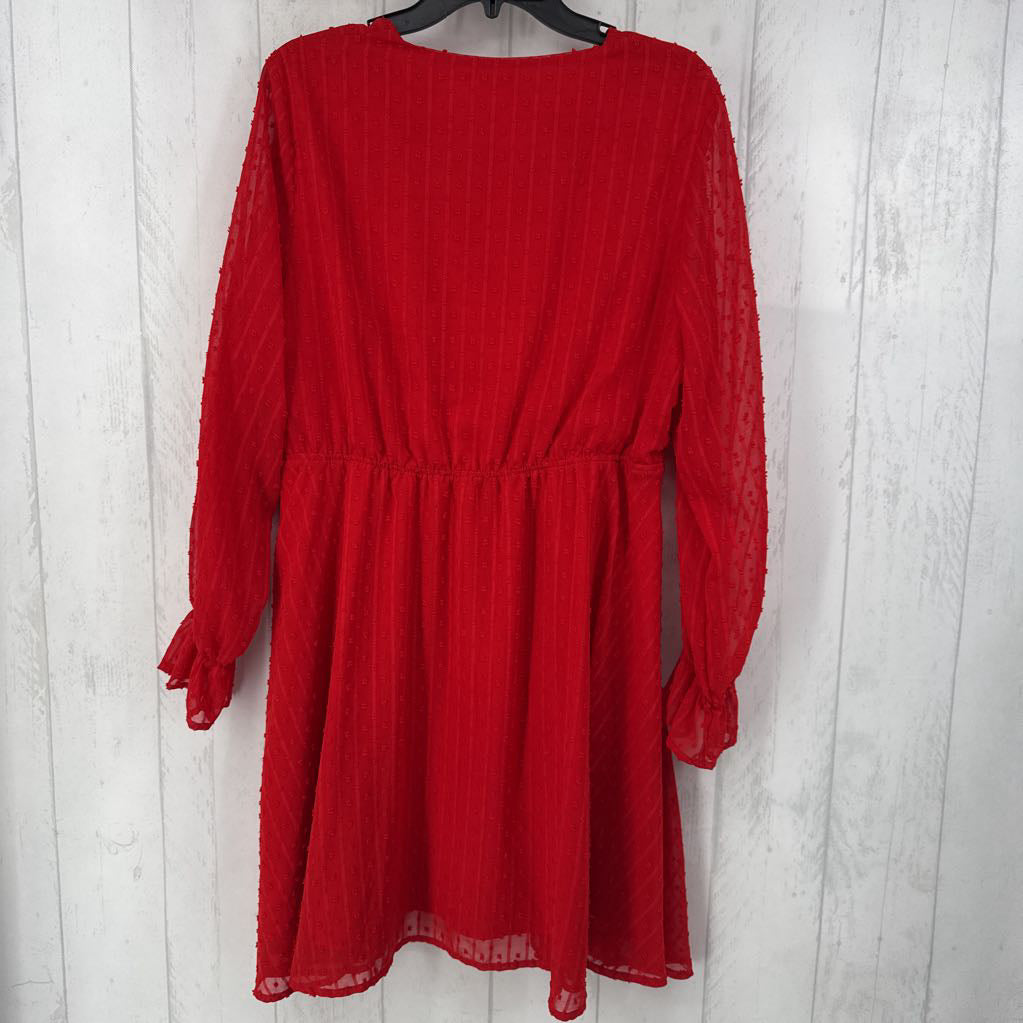 XL swiss dot crossover l/s dress