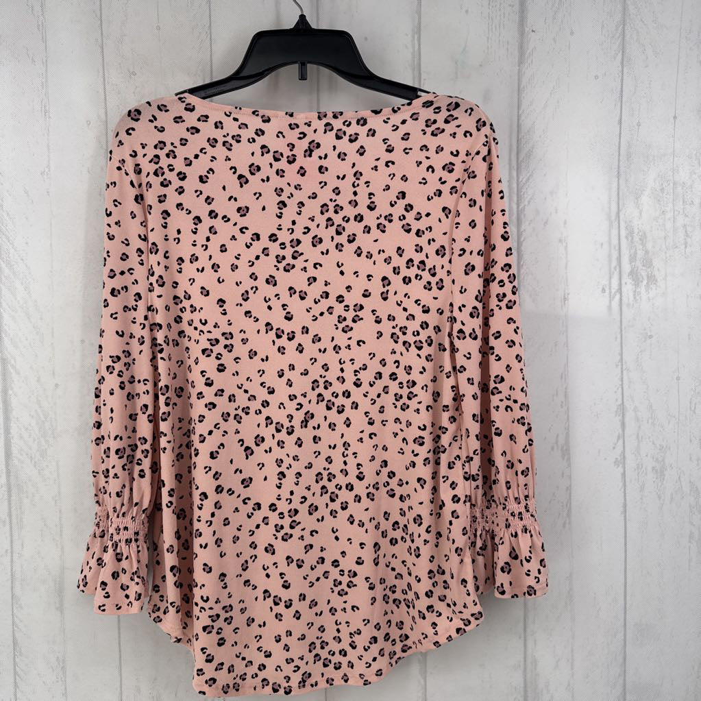 M animal print flutter slv top
