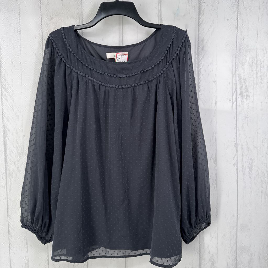 XL swiss dot l/s top