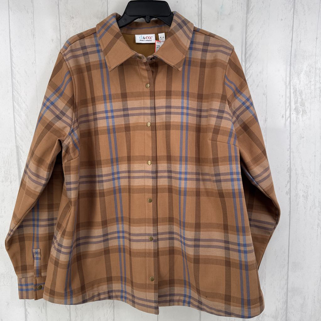 XL fleece lined plaid shacket
