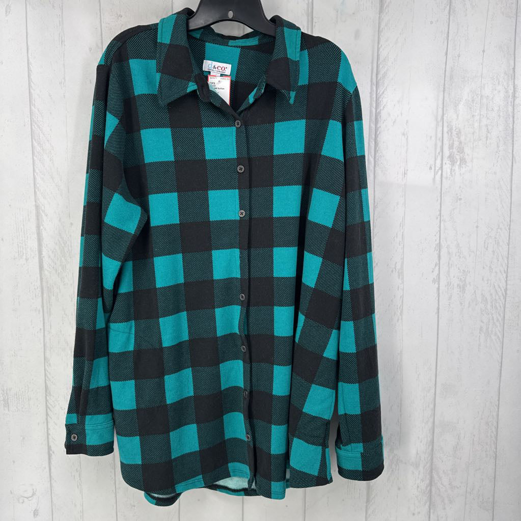 XL plaid button down l/s top