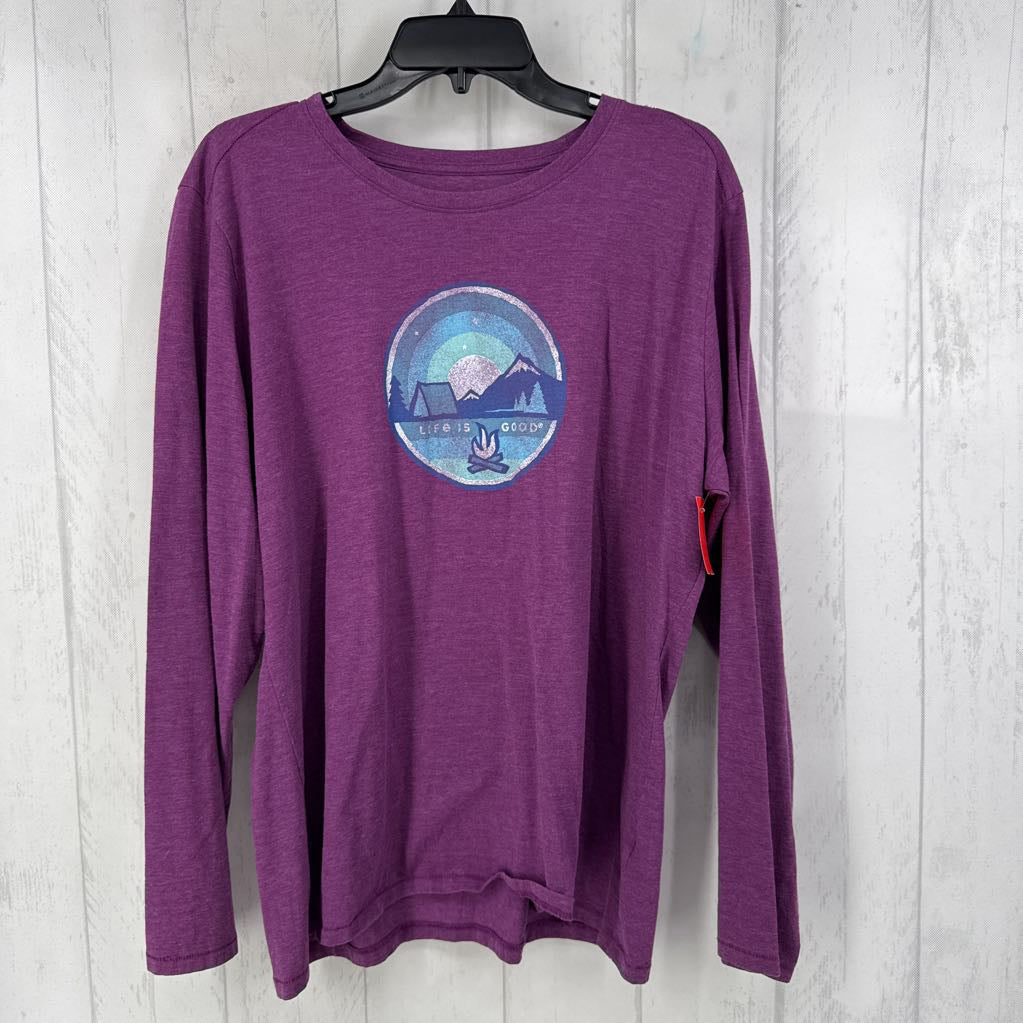 XL crewneck graphic l/s tee-campfire