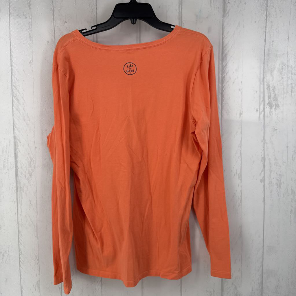 L v-neck graphic l/s tee-be the person...