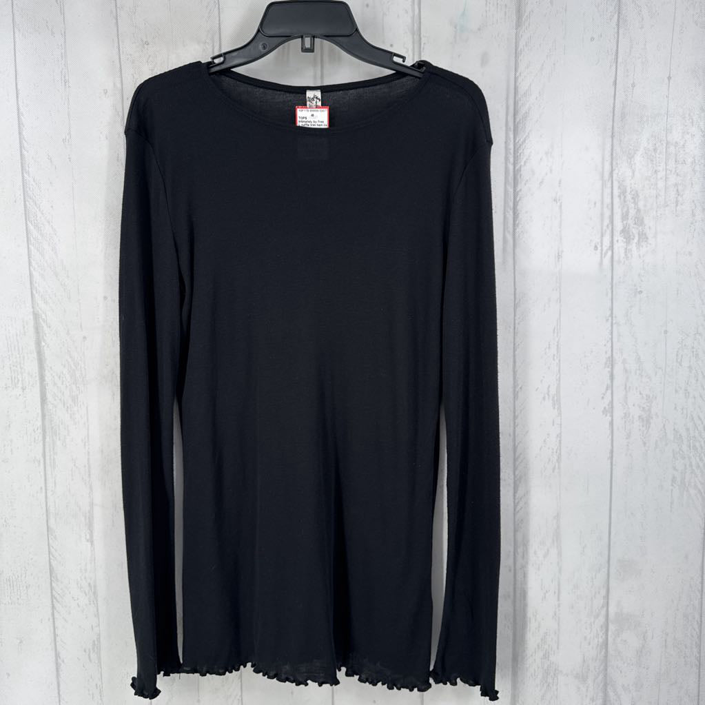 L ruffle trim hem l/s top
