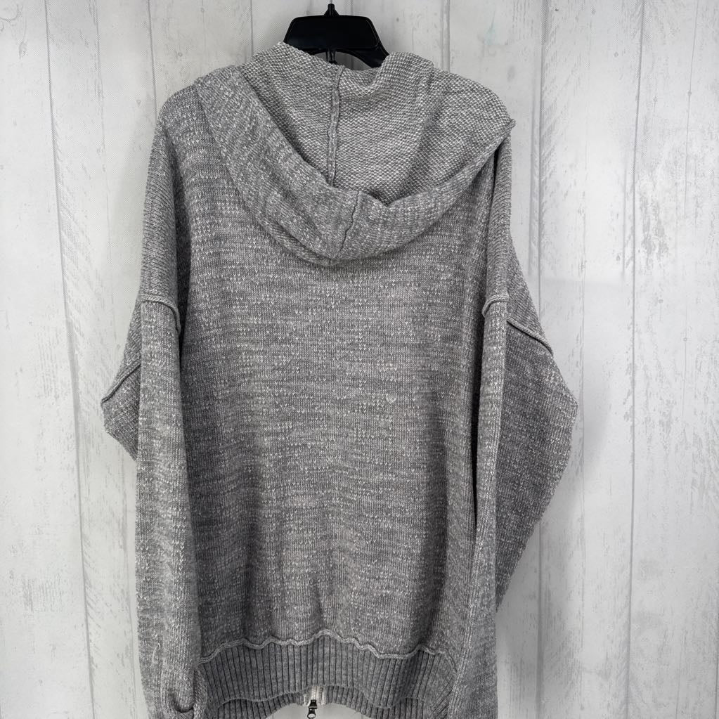 L knit zip-up hoodie