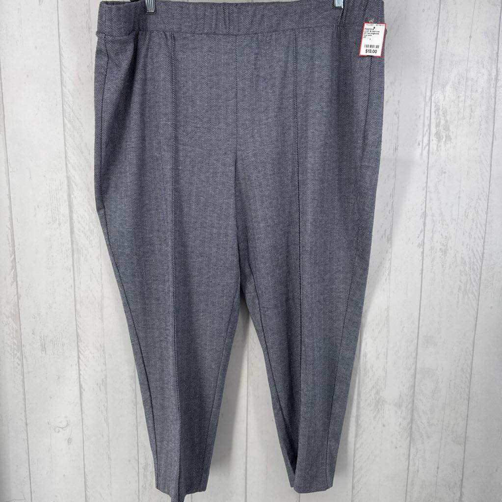 2X herringbone print pull-on pant