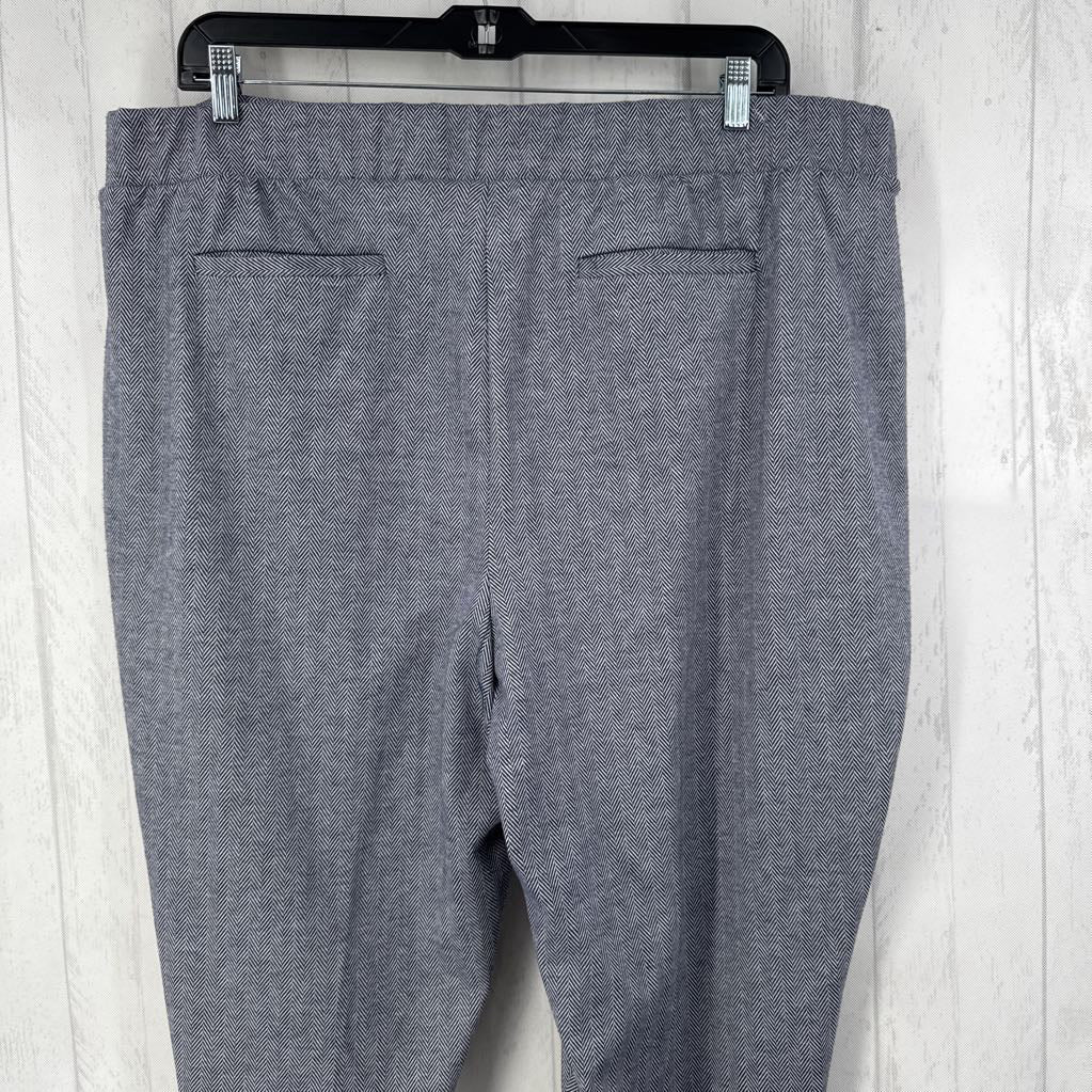 2X herringbone print pull-on pant