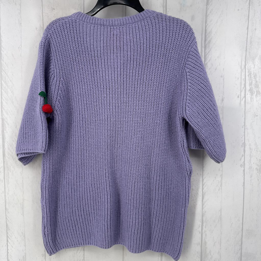 M button down cherry sweater s/s