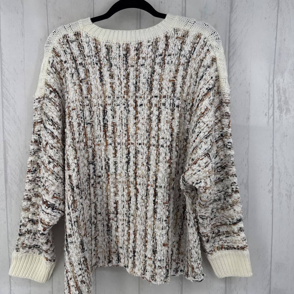 S/M cable knit drop shoulder sweater
