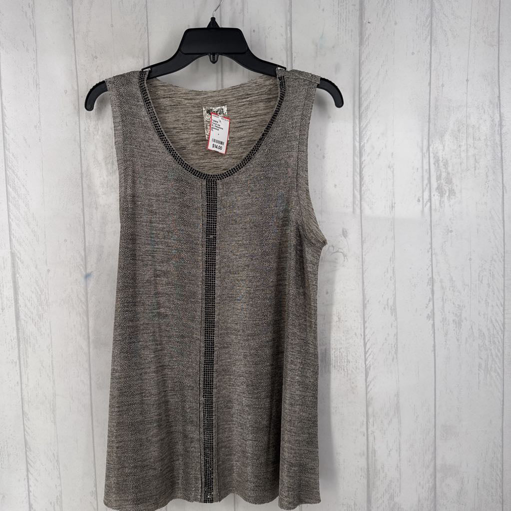 XL rhinestone metallic tank