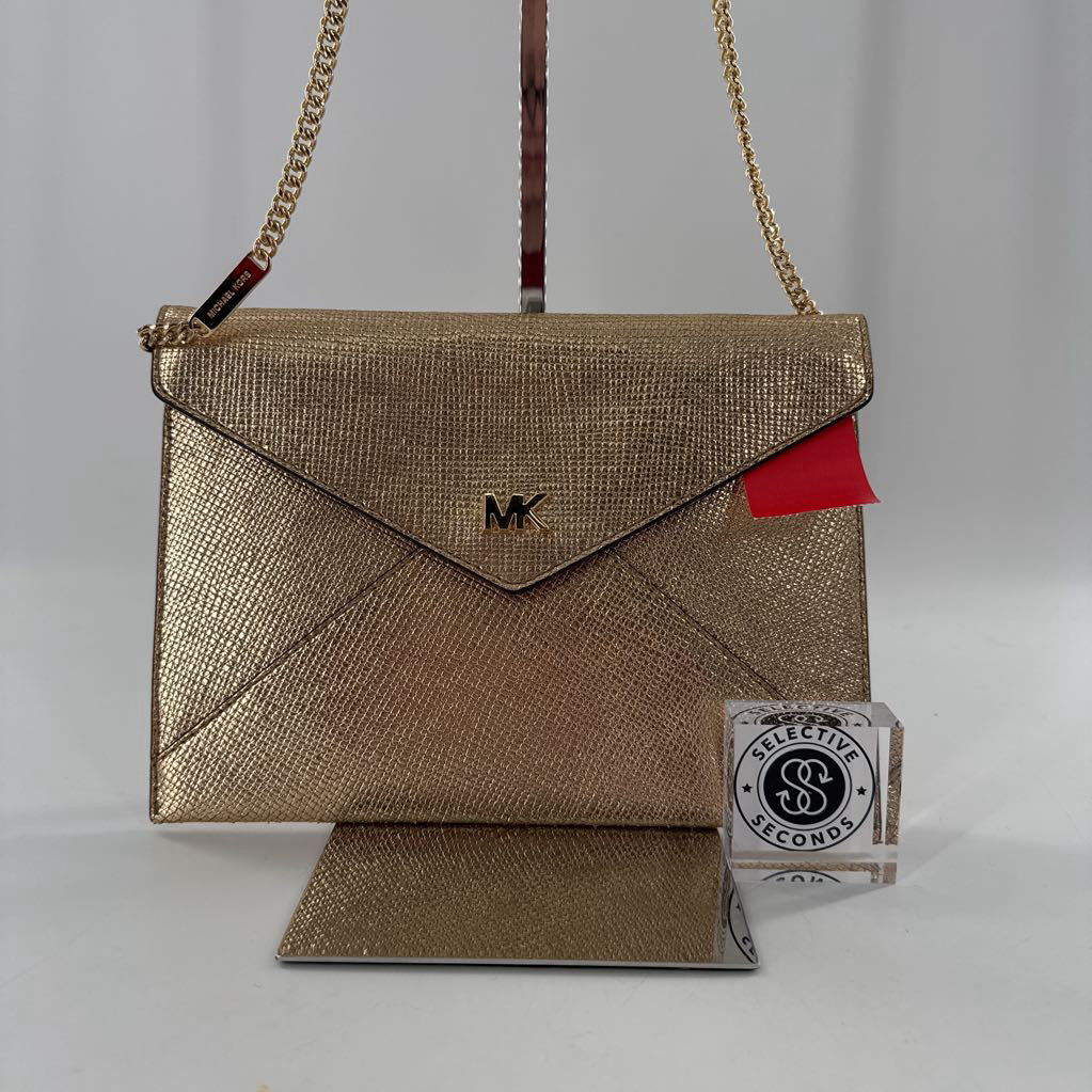 metallic envelope clutch