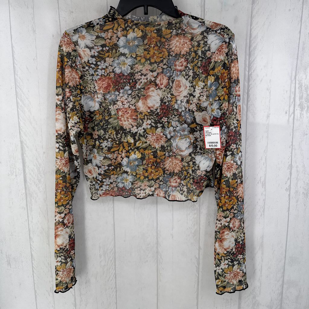 L mesh flo print l/s top