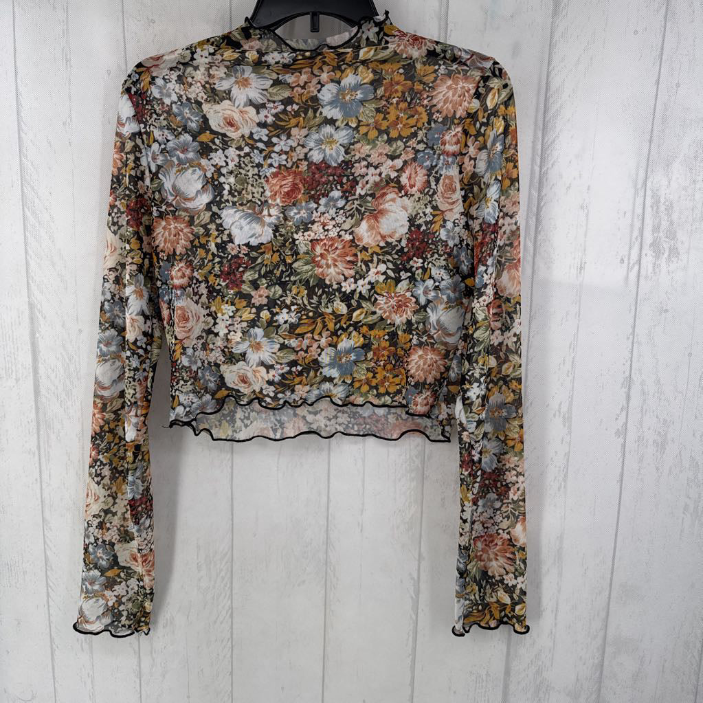 L mesh flo print l/s top