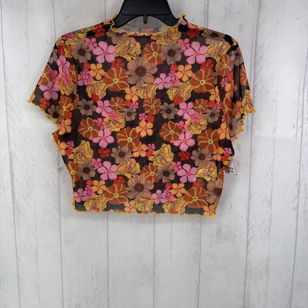 XL mesh flo print s/s top