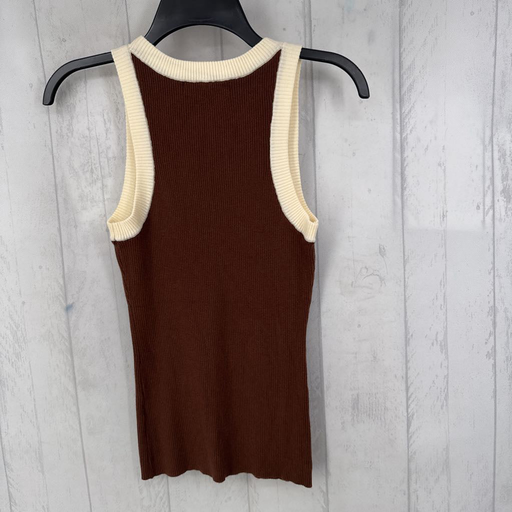 M ribbed colorblock tank