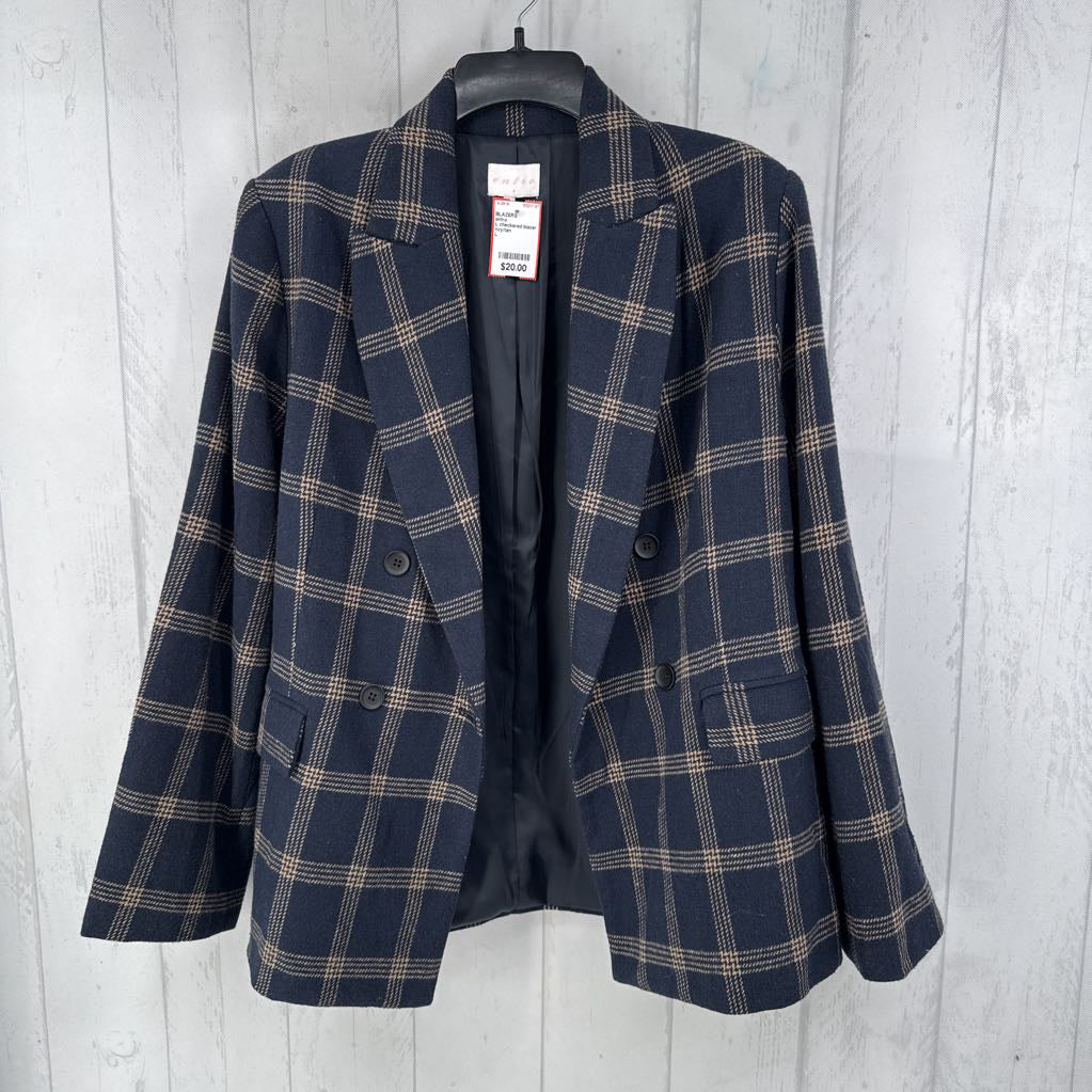 L checkered blazer