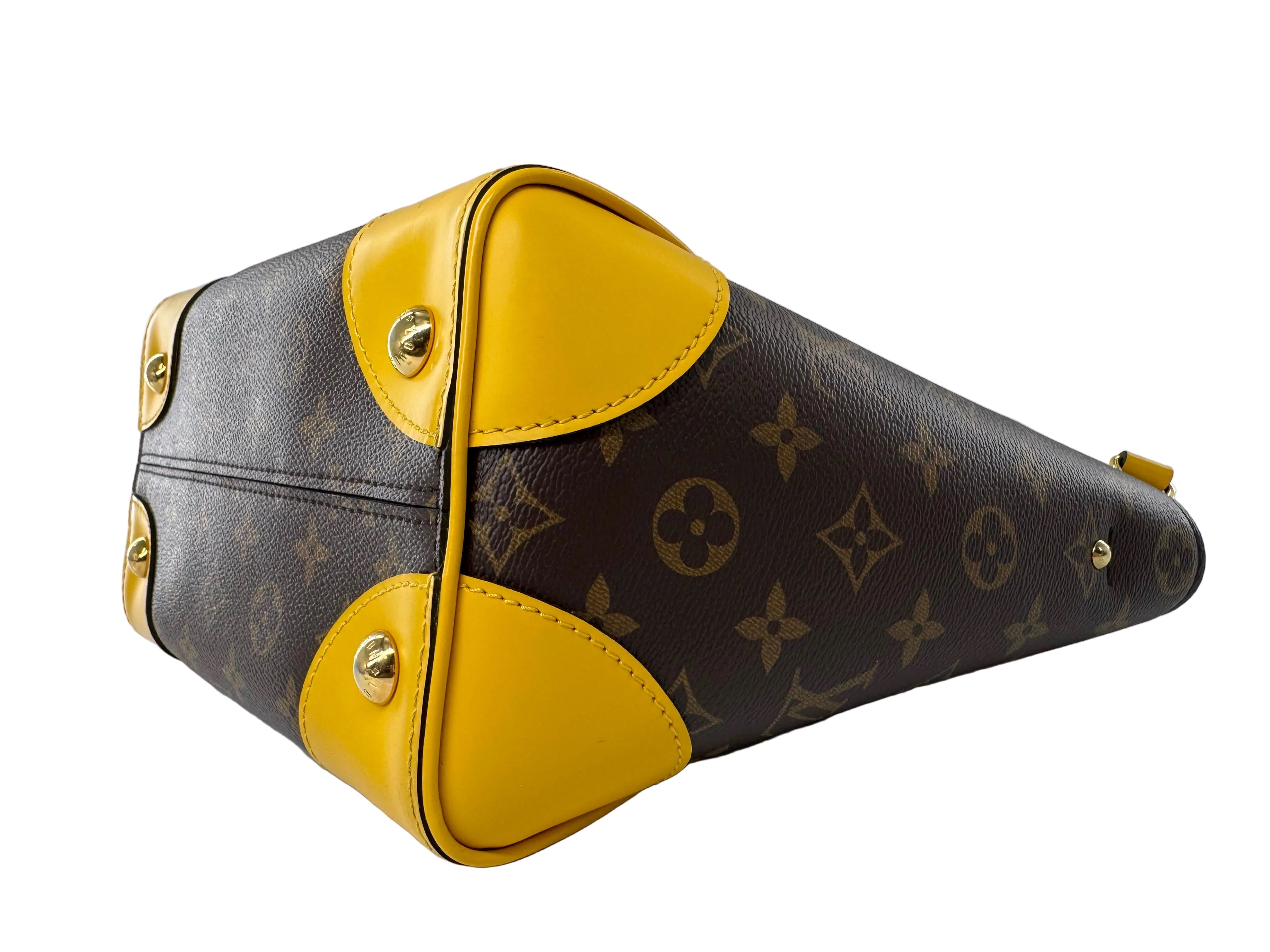 monogram satchel w/ jonquille trim PM