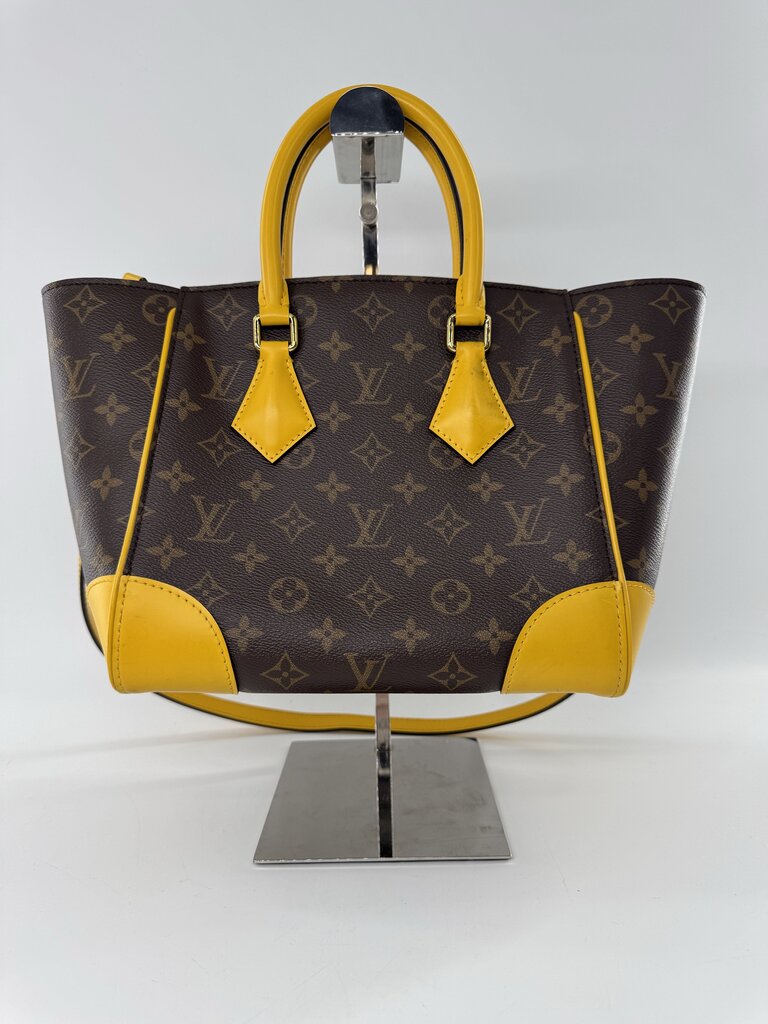 monogram satchel w/ jonquille trim PM