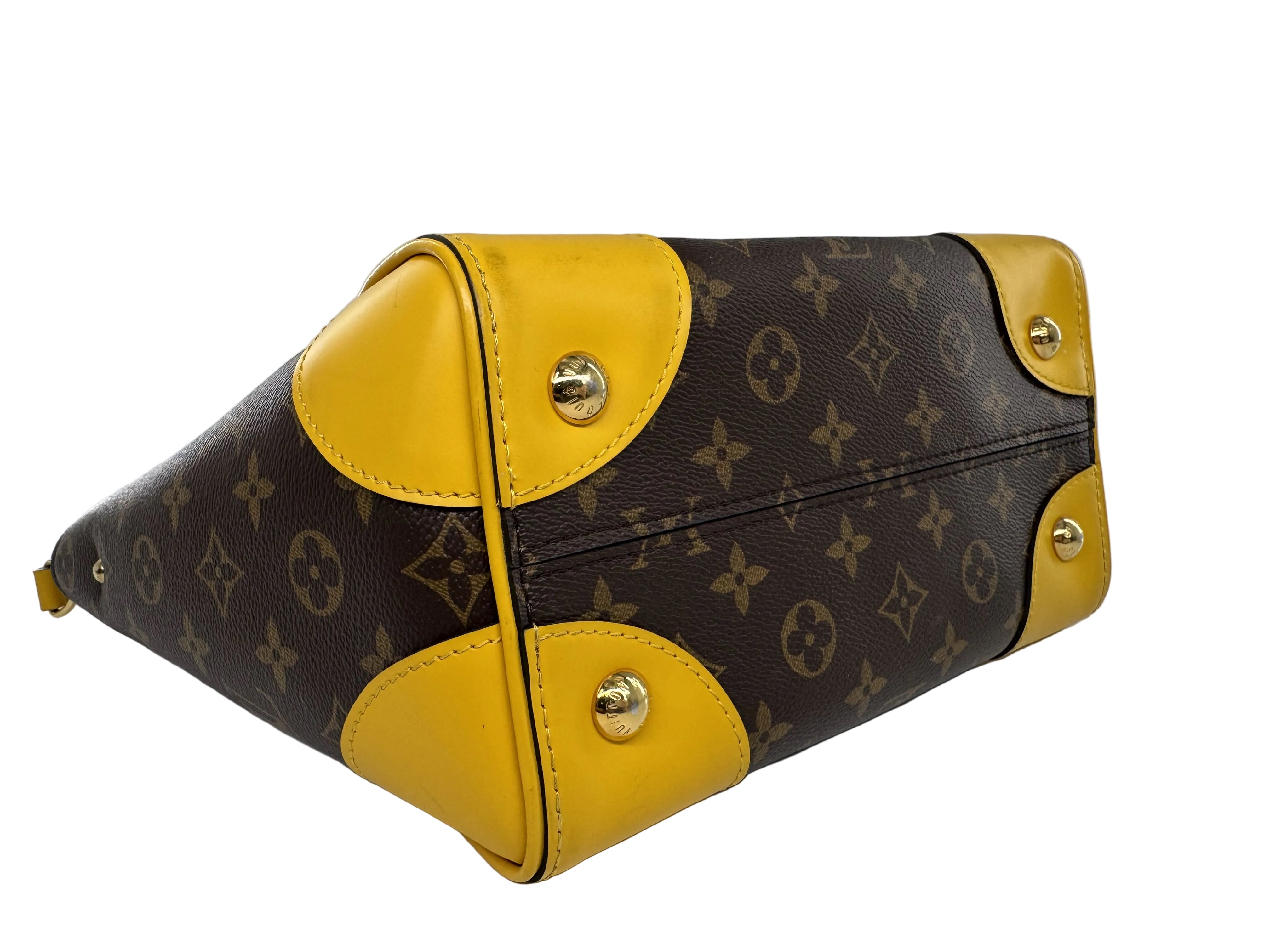 monogram satchel w/ jonquille trim PM