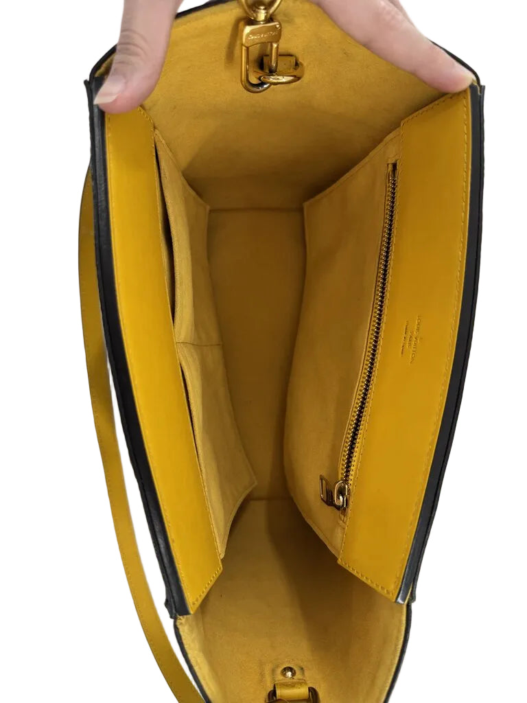 monogram satchel w/ jonquille trim PM