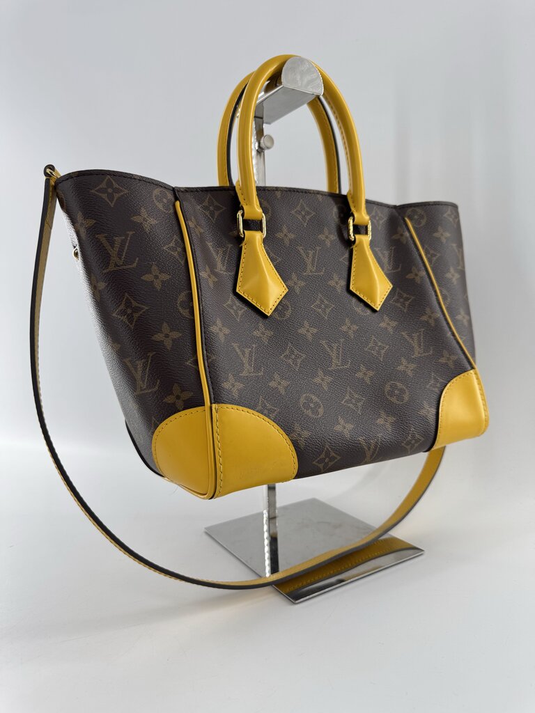 monogram satchel w/ jonquille trim PM