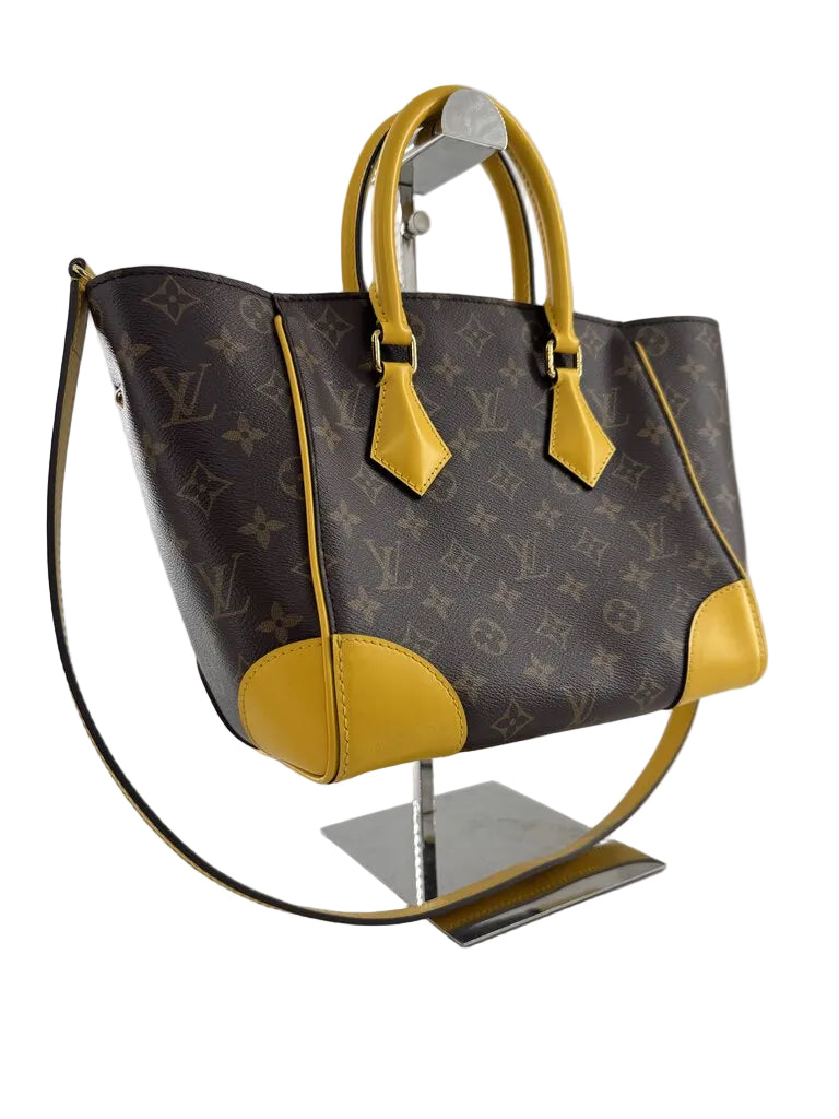 monogram satchel w/ jonquille trim PM