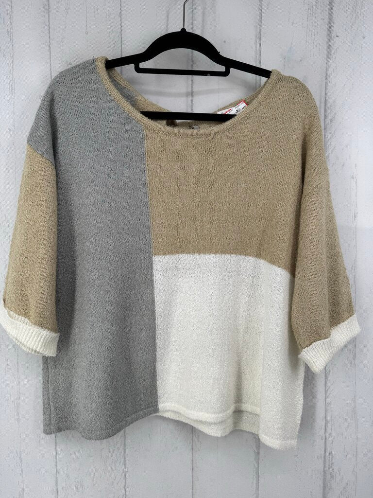 L colorblock drop shoulder sweater