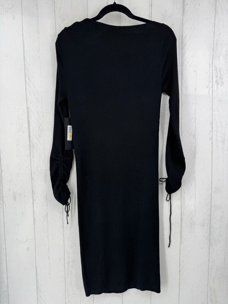R150 M ribbed ruched slv sweater dress