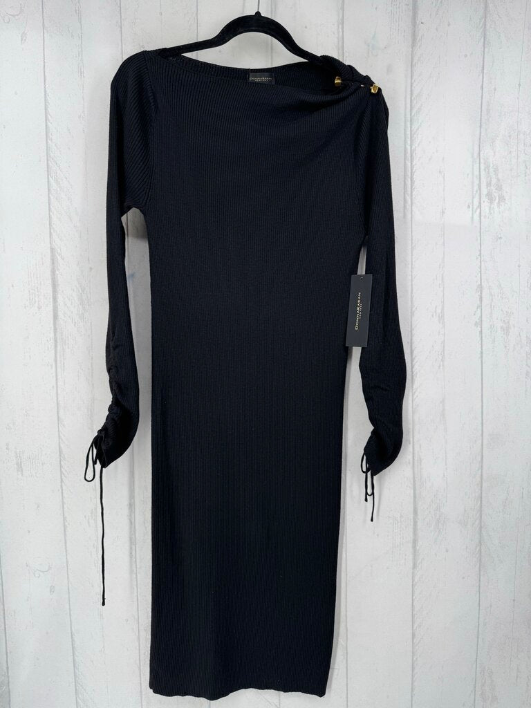 R150 M ribbed ruched slv sweater dress