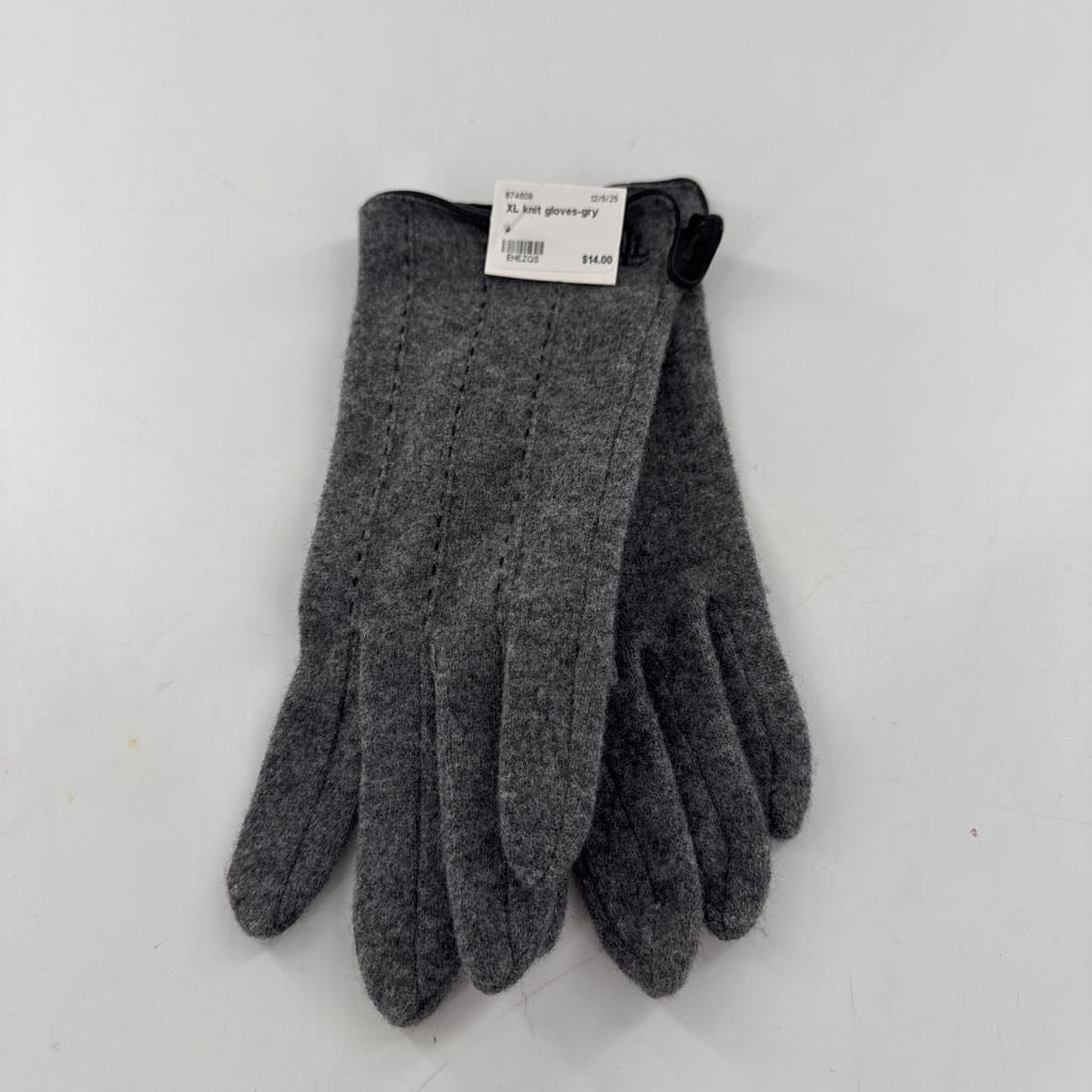 XL knit gloves-gry