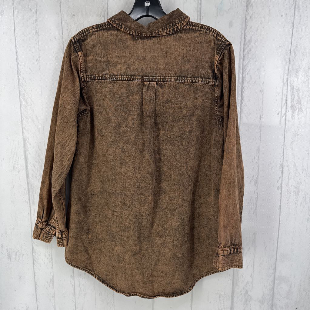 Sp denim button down l/s top