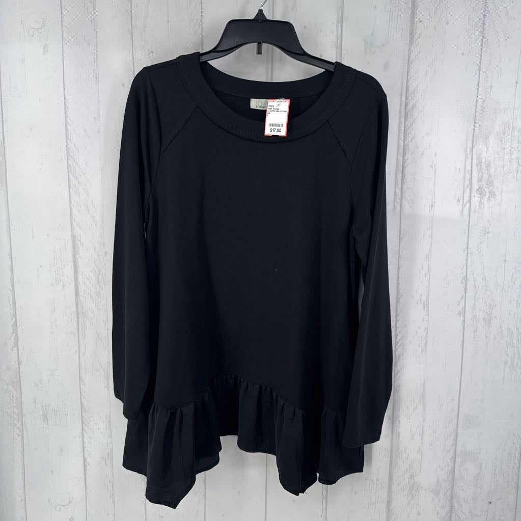 L ruffle hem l/s top