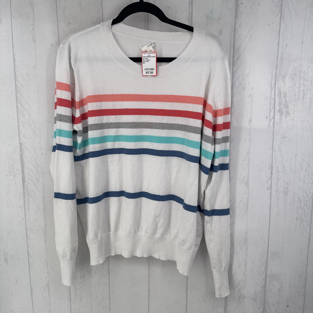 3XL striped crewneck sweater