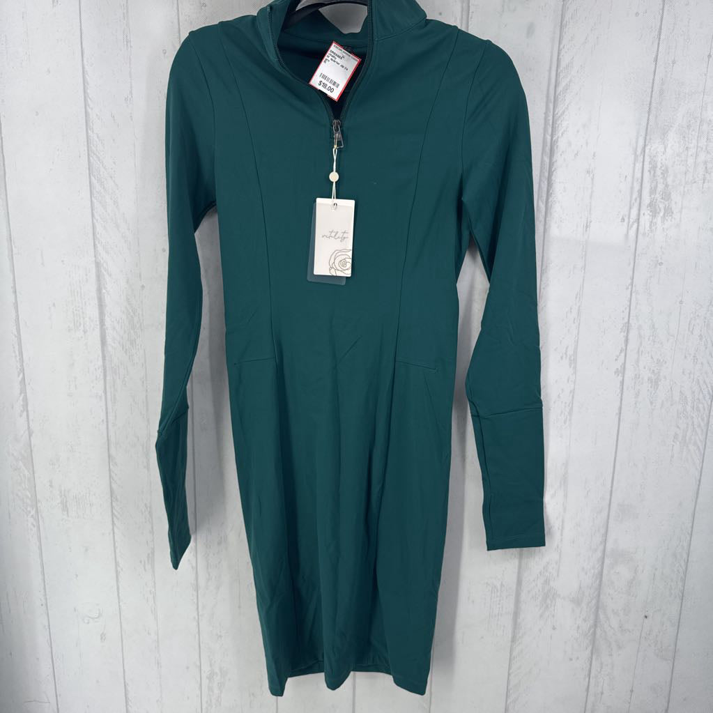 M quarter zip l/s bodycon dress