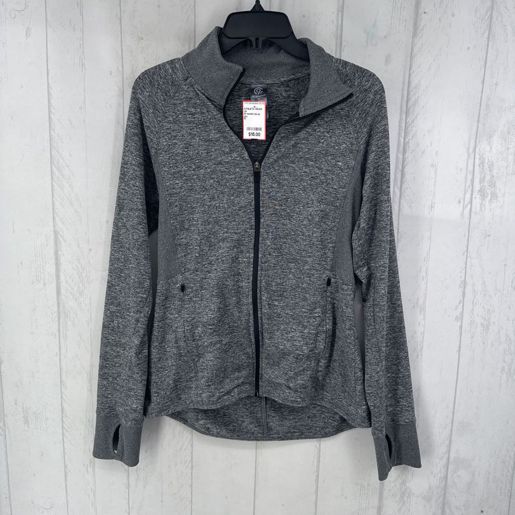 M marled zip-up jacket