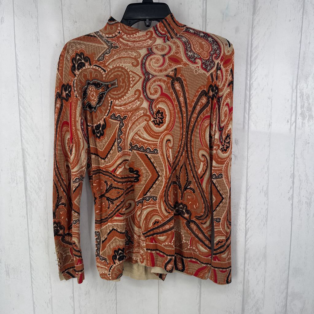 M paisley print t-neck l/s top