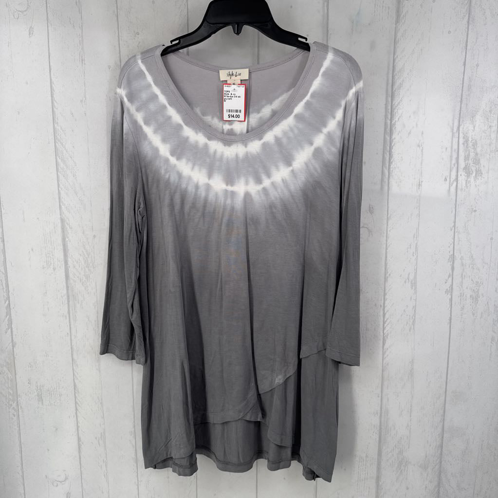 M tie-dye 3/4 slc tunic