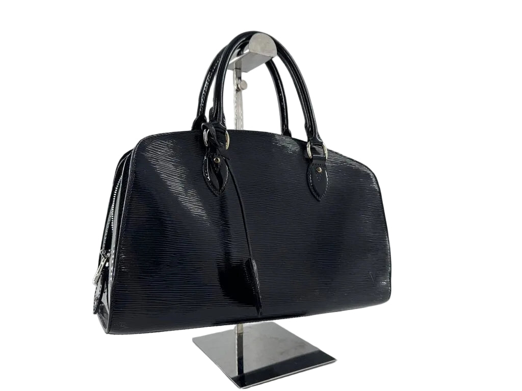 structured patent electric epi leather satchel